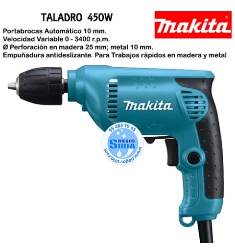 Taladro Makita 450 W Portabrocas Automático 6413