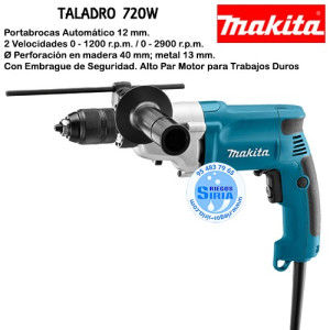 Taladro Makita 720 W Portabrocas Automático 13 mm DP4011