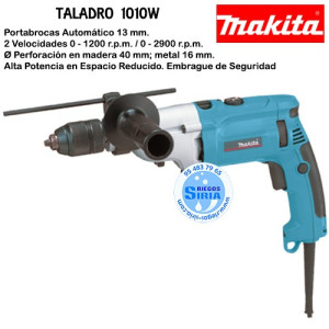 Taladro Makita 1010W Portabrocas Automático 13mm HP2071