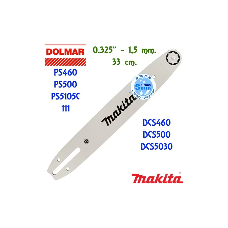 Barra Original Dolmar 111 PS460 PS500 PS5105C Makita DCS460 DCS500 DCS5030 33 cm. 0.325" 1,5 mm. 080093