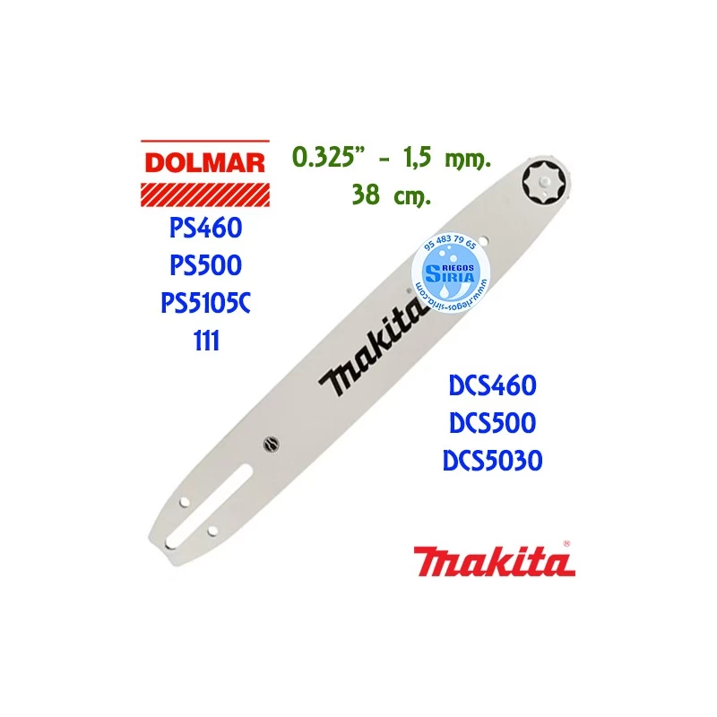 Barra Original Dolmar 111 PS460 PS500 PS5105C Makita DCS460 DCS500 DCS5030 38 cm. 0.325" 1,5 mm. 080094