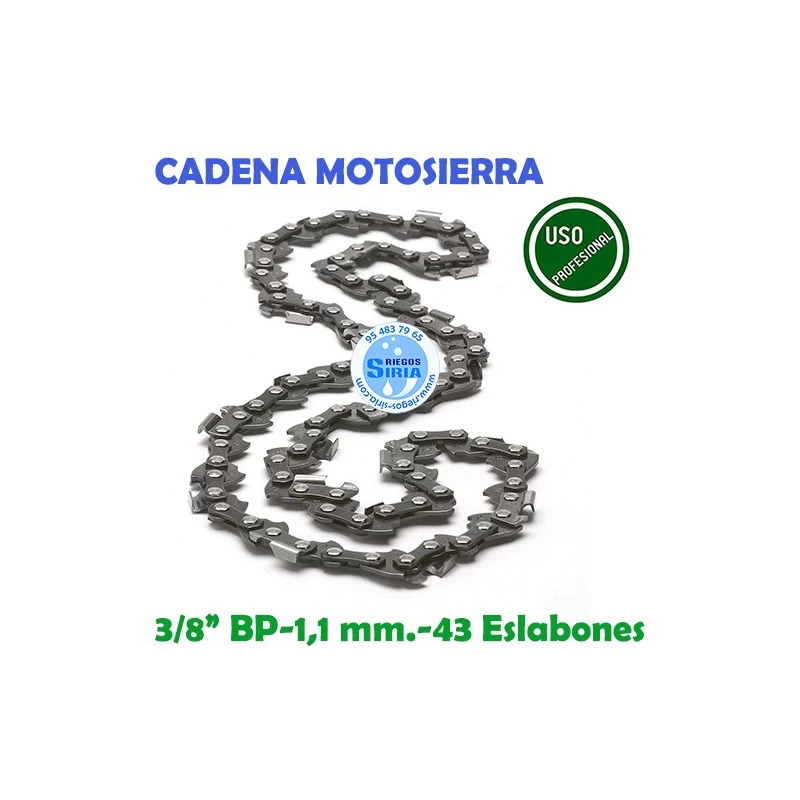 Cadena Motosierra 3/8" BP 1,1 mm. 43 Eslabones 120717