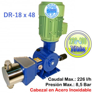 Bomba Dosificadora Pistón Cabezal Inoxidable 226 l/h 230/400V III DR1848IT