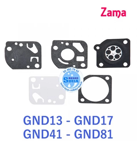 Kit Membranas Carburador adaptable Zama C1M GND13 GND17 GND41 GND81 020778