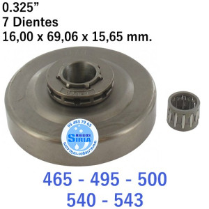 Piñón Cadena 0.325" 7 Dientes con Anillo compatible 465 495 500 540 543 120211