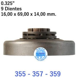 Piñón Cadena 0.325" 9 Dientes con Anillo compatible 355 357 359 120266