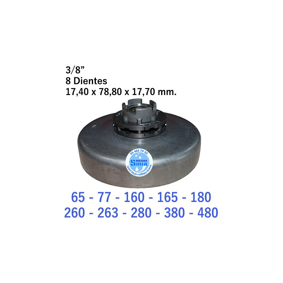 Piñón Cadena 3/8" 8 Dientes compatible 65 77 160 165 180 260 263 280 380 480 120261