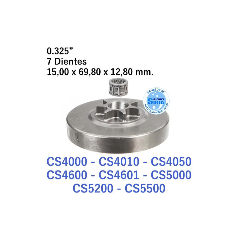 Piñón Cadena 0.325" 7 Dientes compatible CS4000 CS4010 CS4500 CS4600 CS4601 CS5000 CS5200 CS5500 120256