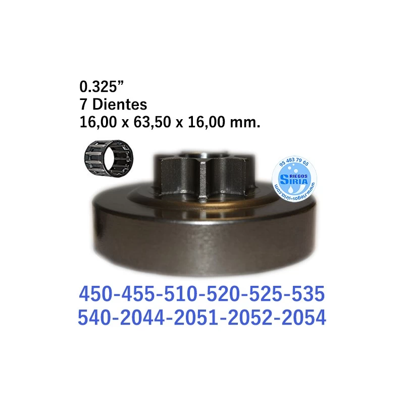 Piñón Cadena 0.325" 7 Dientes compatible 450 455 510 520 525 535 540 2044 2051 2052 2054 2055 120269