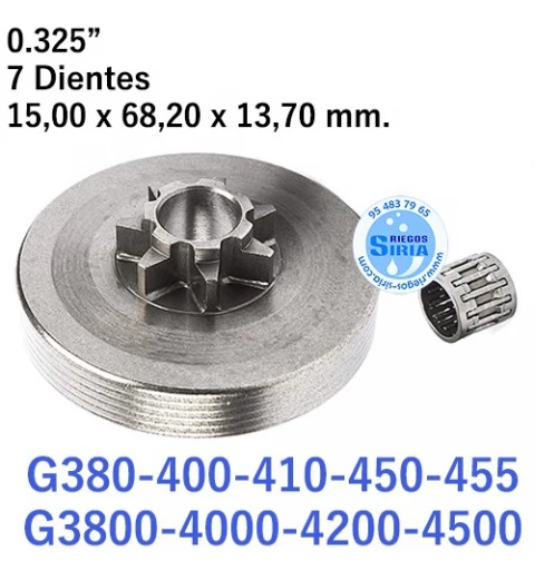 Piñón Cadena 0.325" 7 Dientes compatible G380 G400 G410 G415 G450 G455 G3800 G4000 G4100 G4200 G4500 120347