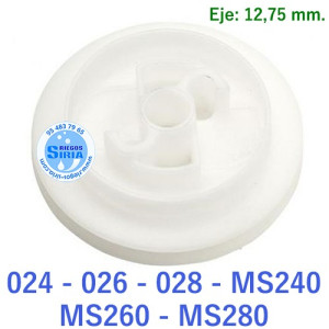 Polea de Arranque compatible 024 026 028 MS240 MS260 MS280 Eje 12,75 mm. 020349