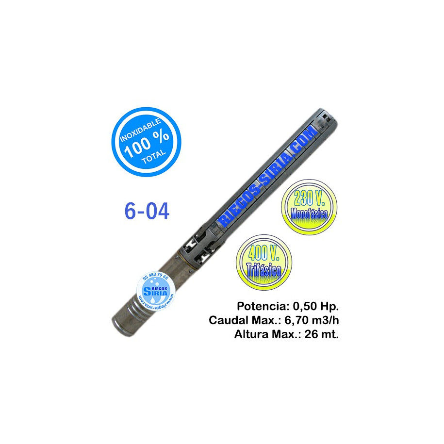 Electrobomba Sumergible Inoxidable Total 6-04 0,50CV SI0604