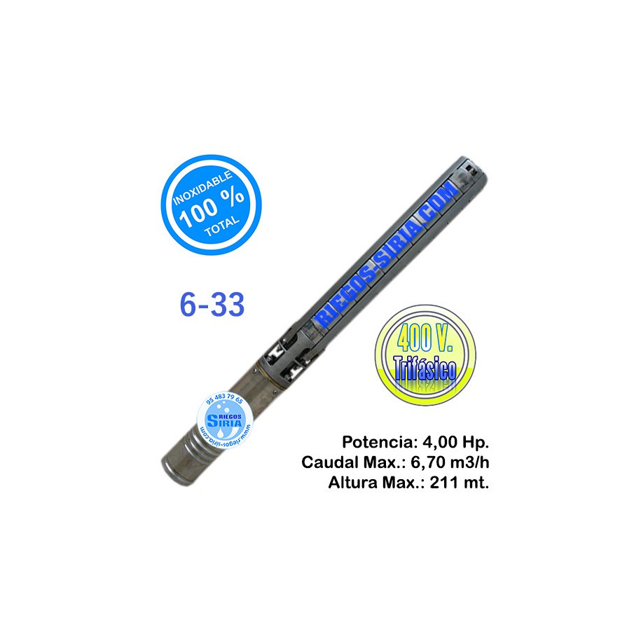 Electrobomba Sumergible Inoxidable Total 6-33 4,00CV SI0633
