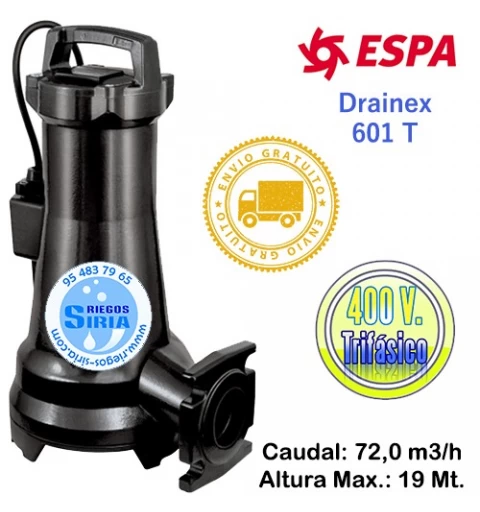 DRAINEX 302 Espa BOMBA Sumergible ACHIQUE Aguas SUCIAS 1,50CV