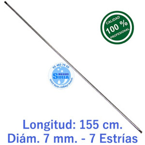 Eje Transmisión Universal Desbrozadora 155 cm. 7 mm. 7 Estrías 130048