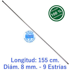 Eje Transmisión Universal Desbrozadora 155cm 8mm 9 Estrías 130387