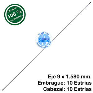 Eje Transmisión Universal Desbrozadora 158 cm. 9 mm. 10 Estrías 130392