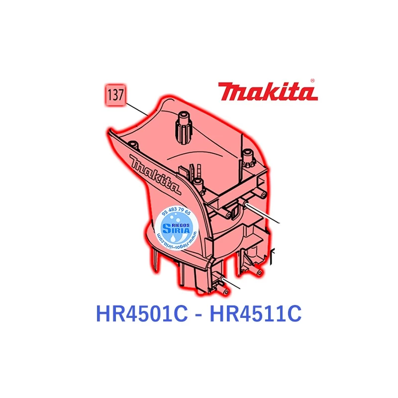 Carcasa Motor Martillo Makita HR4501C HR4510C HR4511C 450041-0