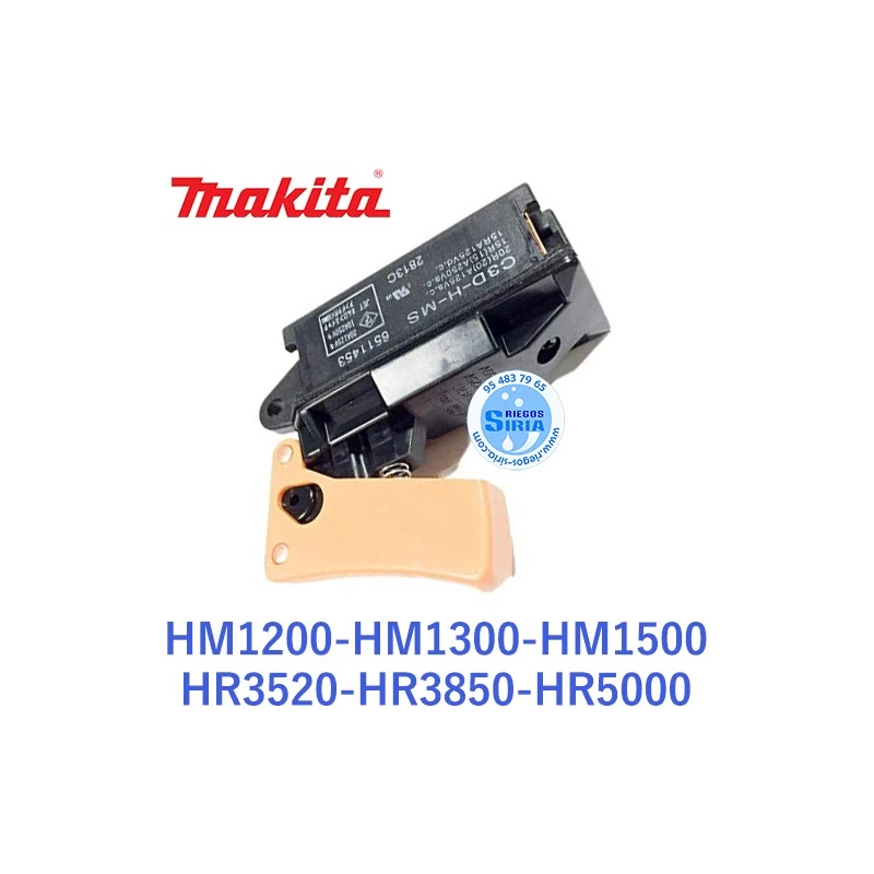 Interruptor Makita HM1200 HM1300 HM1500 HR3520 HR3850 HR5000 651145-3