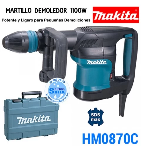 HM0870C: Martillo Demoledor SDS-MAX 1100w. 11.4 Joules 4,8Kg. - Makita -  Perú