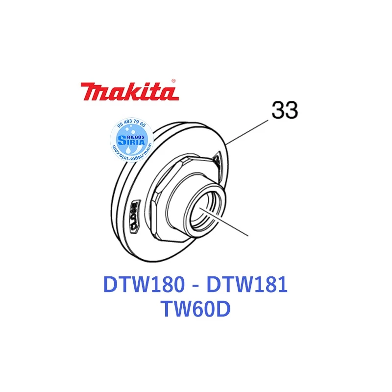 Caja de Rodamientos Original Llave Impacto Makita DTW180 144829-5