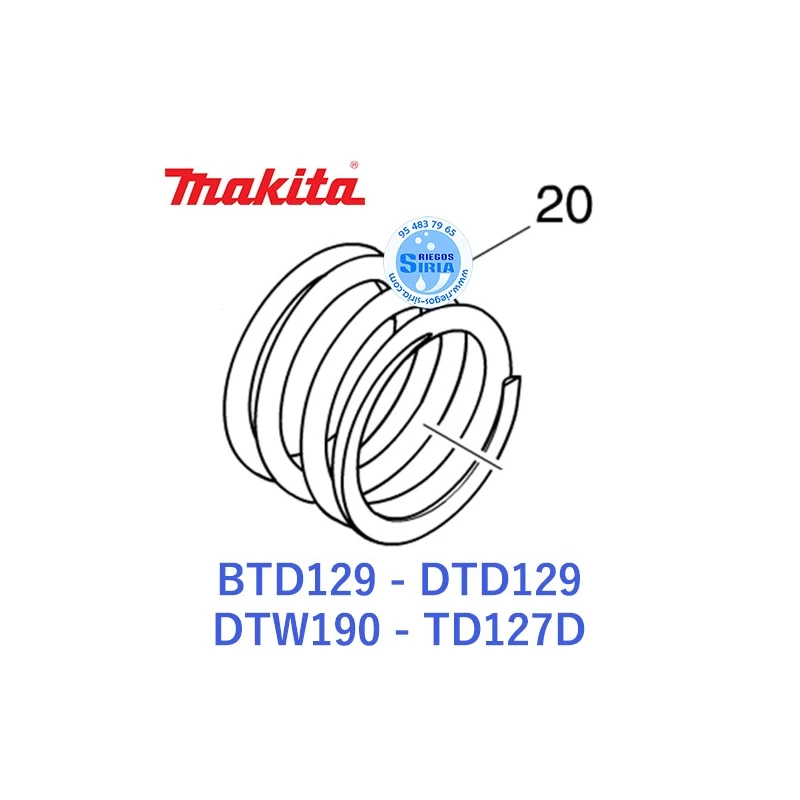 Muelle Compresión Makita BTD129 DTD129 DTW190 TD127D 233430-2