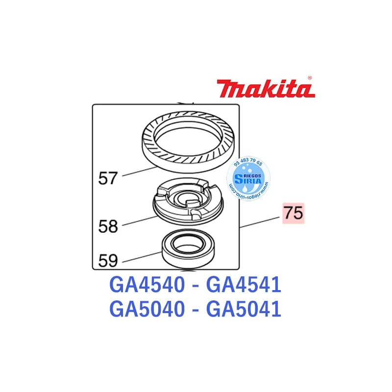 Conjunto Acoplamiento Original Makita GA4540 GA4541 GA5040 GA5041 135555-7