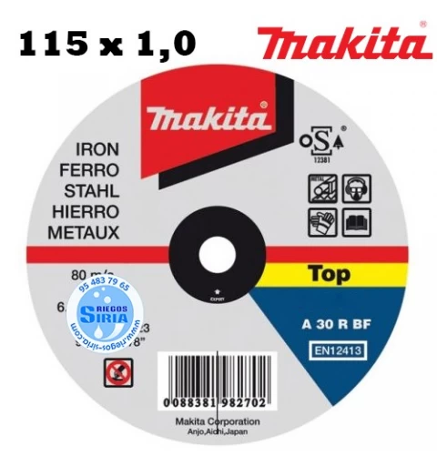 Disco Corte Metal Extrafino 115 x 1 mm P-53001