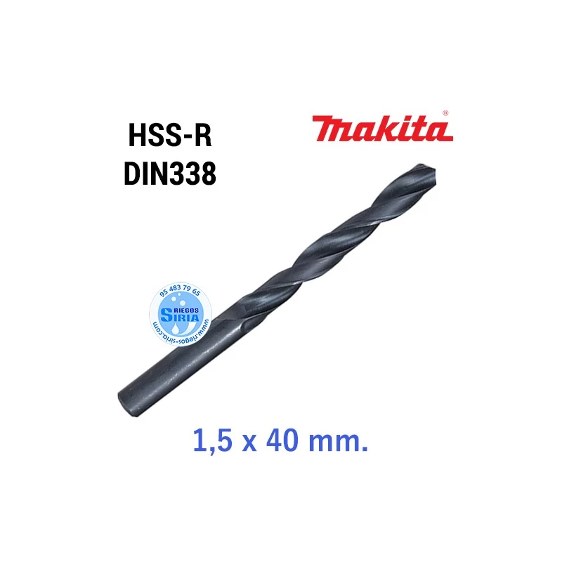 Broca para Metal HSS-R DIN338 1,5 x 40 mm. D-38299