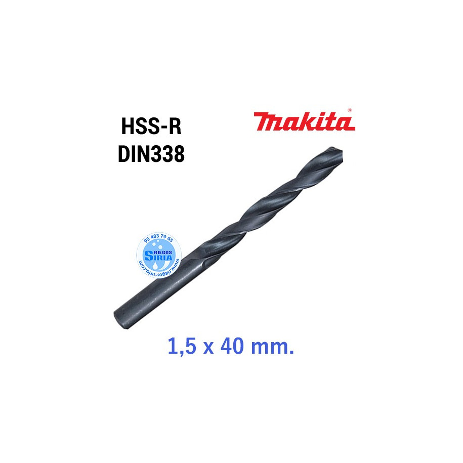 Broca para Metal HSS-R DIN338 1,5 x 40 mm. D-38299