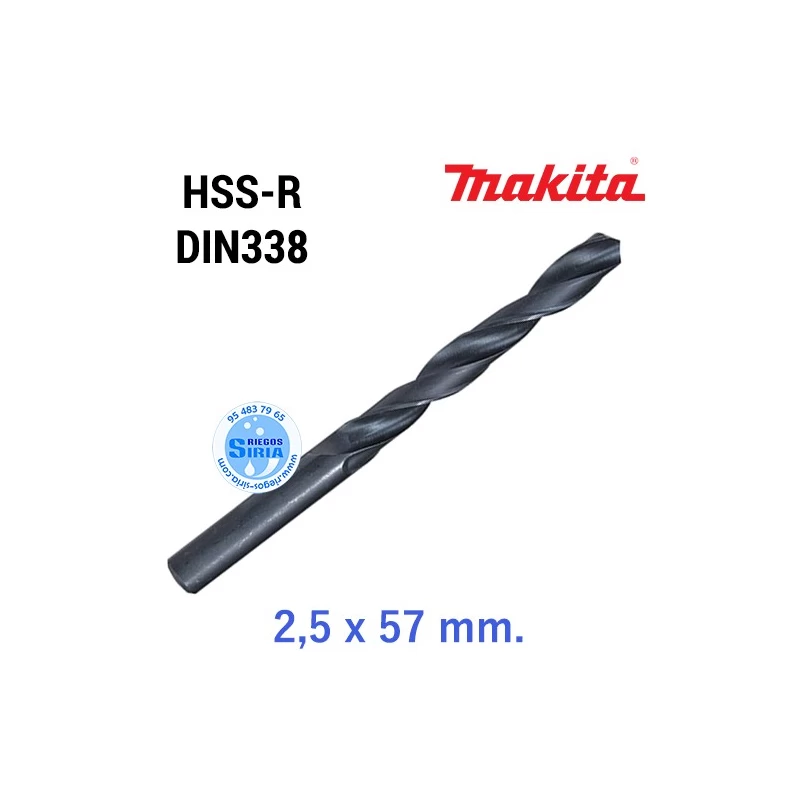 Broca para Metal HSS-R DIN338 2,5 x 57 mm. D-38314