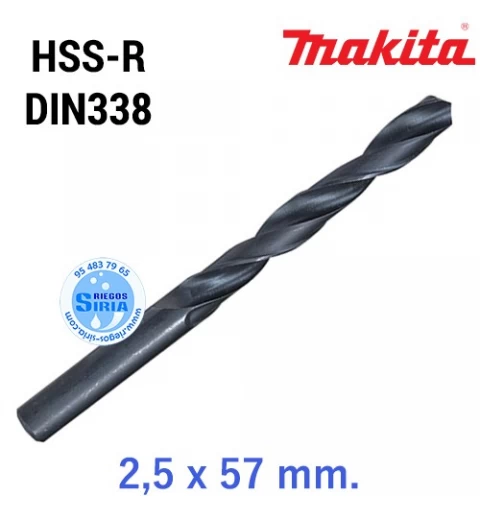Broca para Metal HSS-R DIN338 2,5 x 57 mm. D-38314