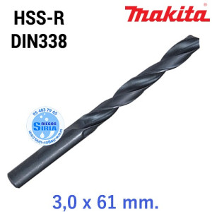 Broca para Metal HSS-R DIN338 3,0 x 61 mm. D-38336