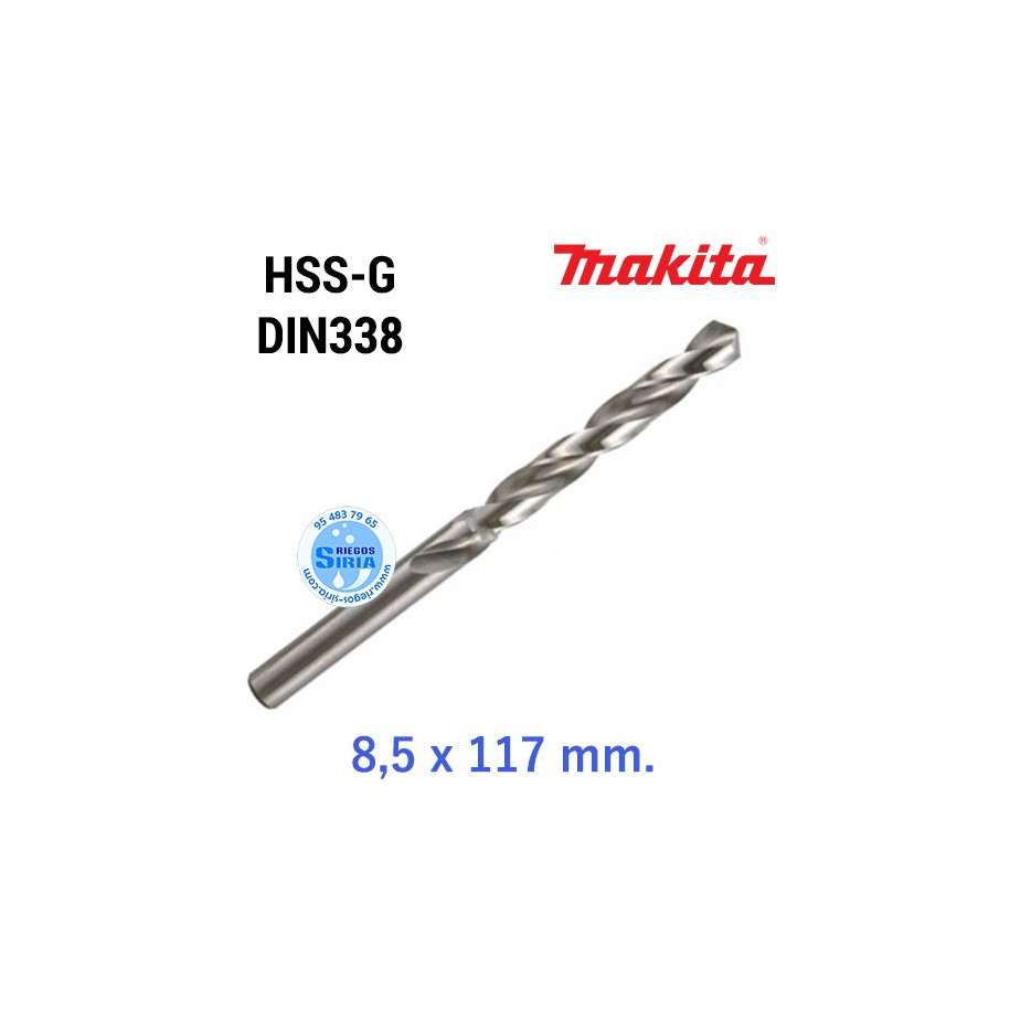 Broca para Metal HSS-G DIN338 8,5 x 117 mm. D-09793