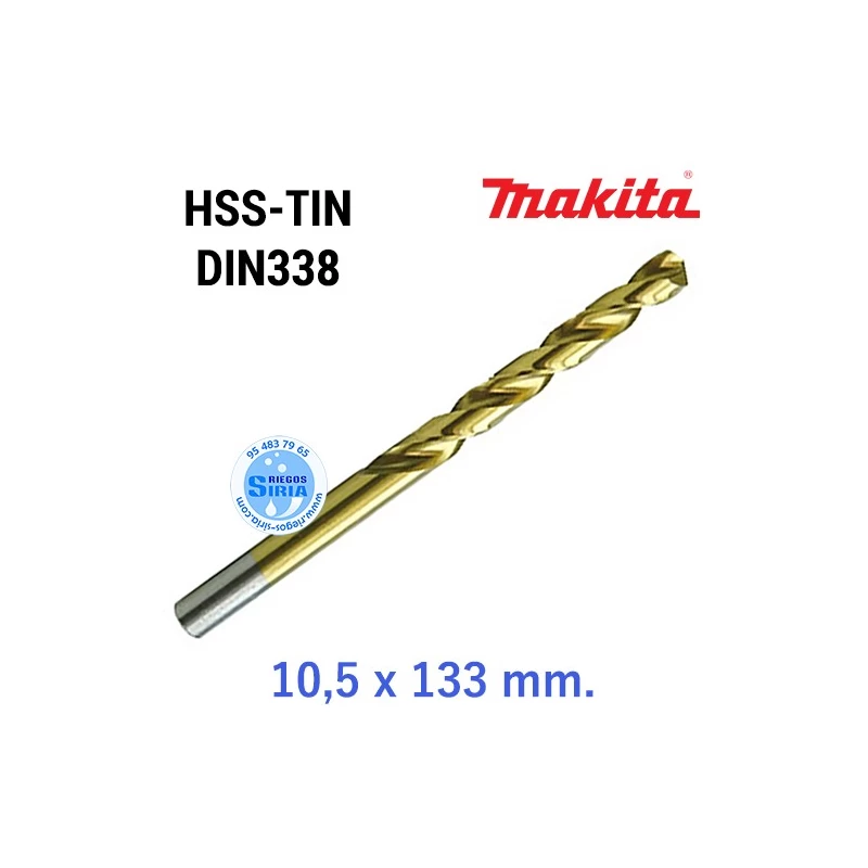 Broca para Metal HSS-TIN DIN338 10,5 x 133 mm. D-45375
