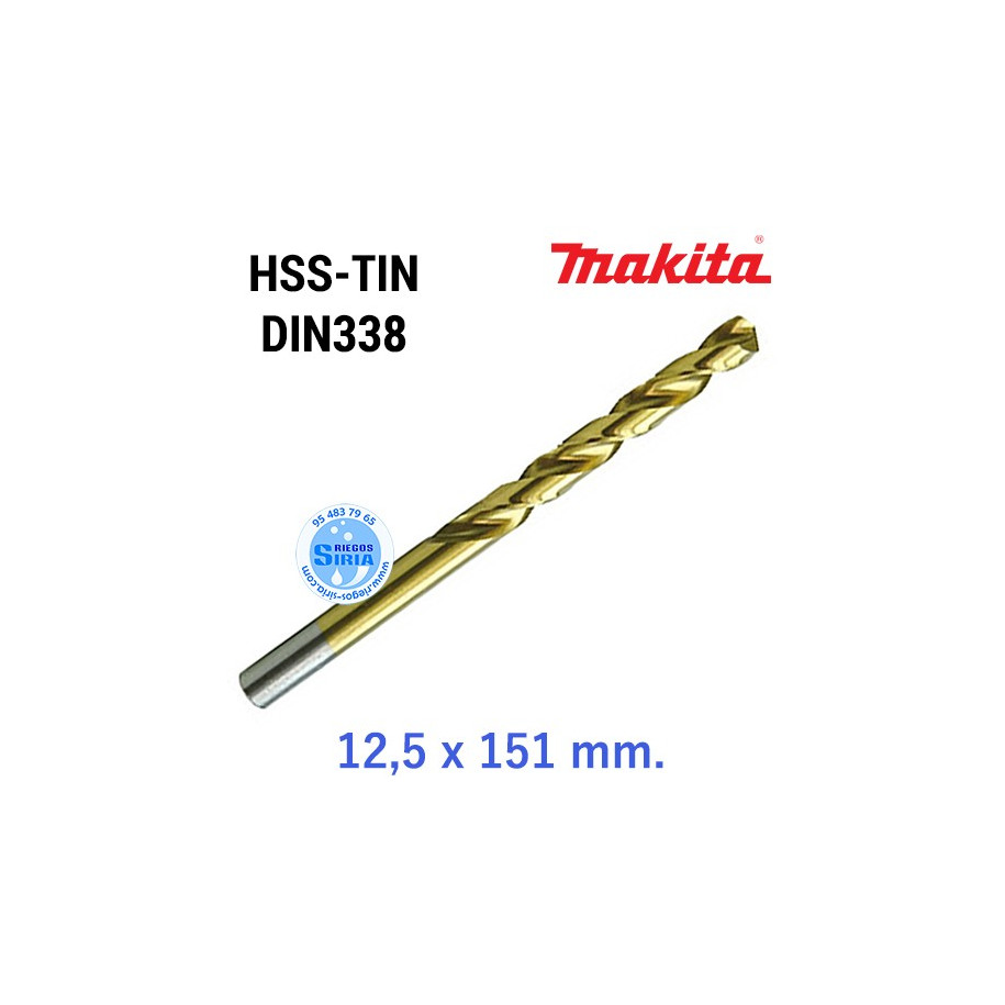 Broca para Metal HSS-TIN DIN338 12,5 x 151 mm. D-45397