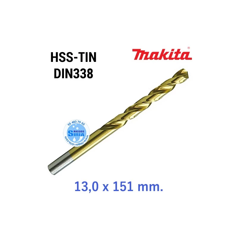 Broca para Metal HSS-TIN DIN338 13,0 x 151 mm. D-43234