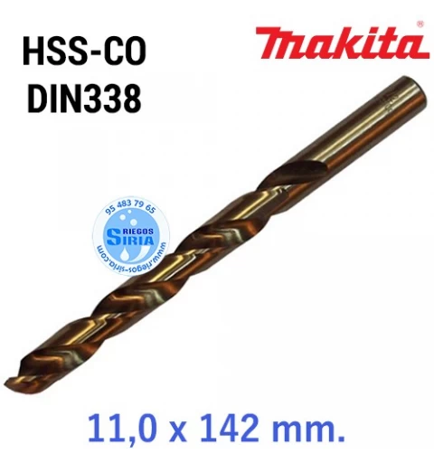 Broca para Metal HSS-CO DIN338 11,0 x 142 mm. D-17485