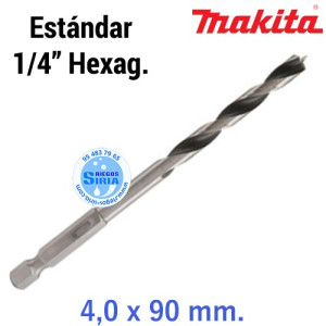 Broca para Madera Estándar 1/4" Hexagonal 4 x 90 mm. D-15877