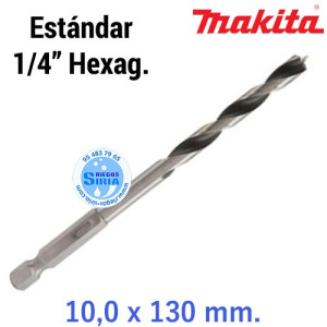 Broca para Madera Estándar 1/4" Hexagonal 10 x 130 mm. D-15914