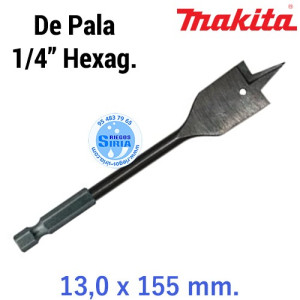 Broca para Madera de Pala 1/4" Hexagonal 13 x 155 mm. P-44513