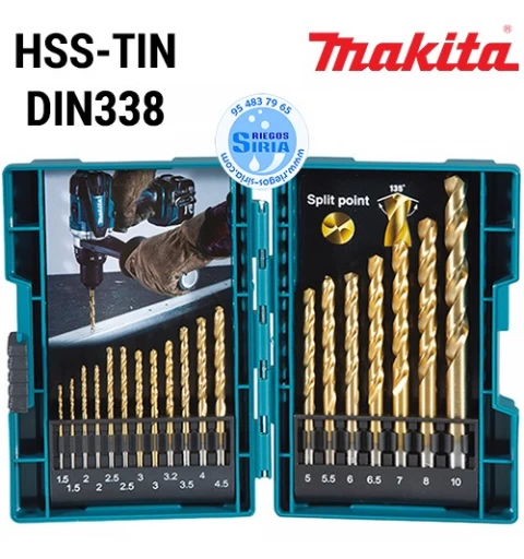 Estuche de Brocas para Metal HSS-TIN (19 piezas) D-67527