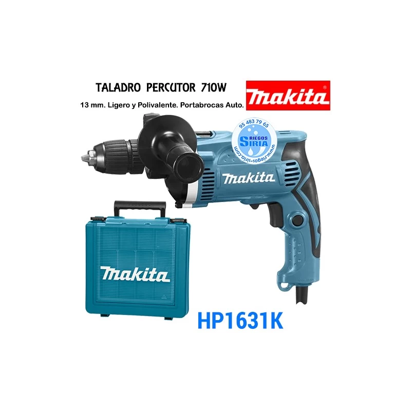 Preparación Aturdir subterraneo Taladro Makita HP1631K 710W 13mm con Maletin