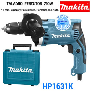 Respetuoso del medio ambiente Violeta orificio de soplado Taladro Makita HP1631K 710W 13mm con Maletin