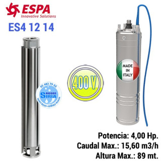 Bomba Sumergible Cuerpo ES4 12 14 Con Motor Baño Aceite 4,00CV ES41214