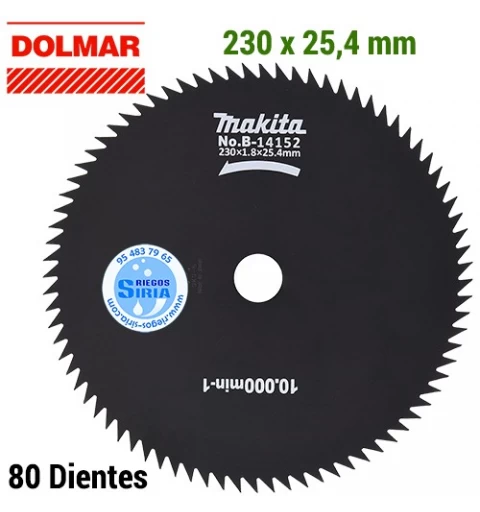 Disco Dolmar Profesional 80 Dientes 230 x 25,4 x 1,8 mm B-14152