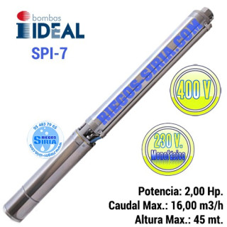 Bomba Sumergible Cuerpo Ideal SPI7 Con Motor Baño Aceite 2,00CV SPI7