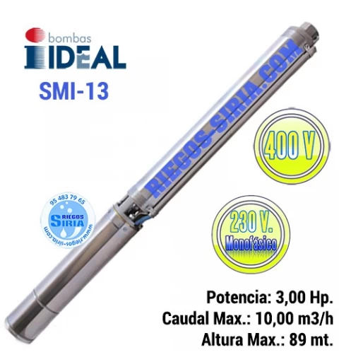 Bomba Sumergible Cuerpo Ideal SMI13 Con Motor Baño Aceite 3,00 Hp. SMI13
