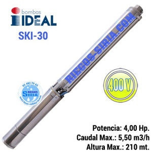 Bomba Sumergible Cuerpo Ideal SKI30 Con Motor Baño Aceite 4,00CV SKI30