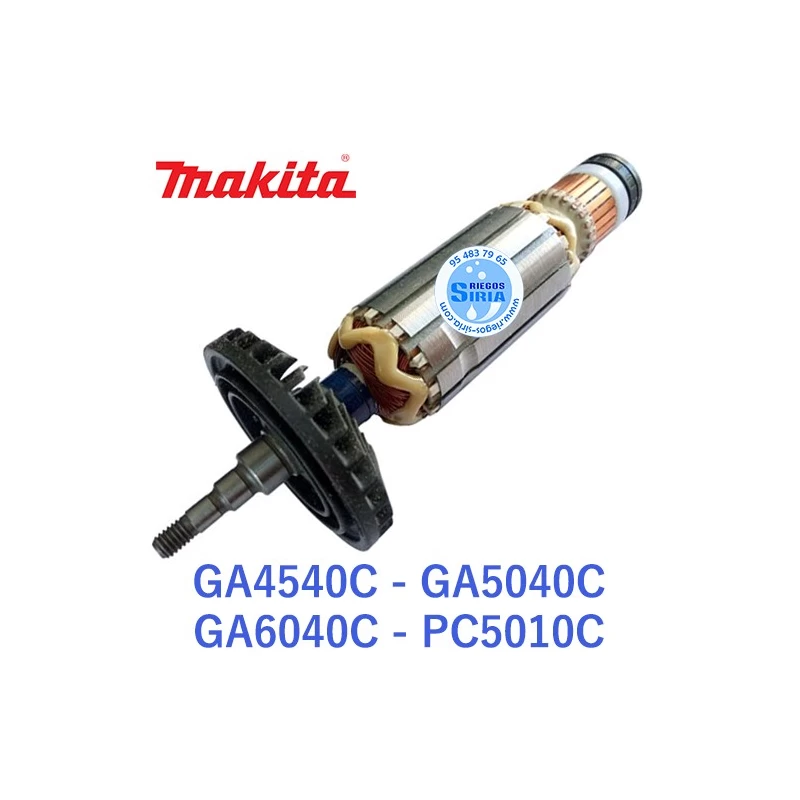 Inducido Amoladora Makita GA4040C GA4540C GA4542C GA5040C GA5042C GA6040C PC5010C 510377-0